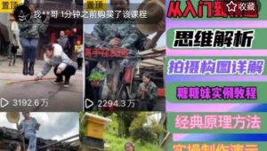 东方糖糖妹抖音短视频全套实战课思维+拍摄+剪辑+运营,从入门到精通-致富资源库