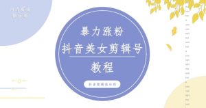 抖音快手暴力涨粉美女混剪视频教程，百分百过原创图片教程！附带违规申诉方法-致富资源库