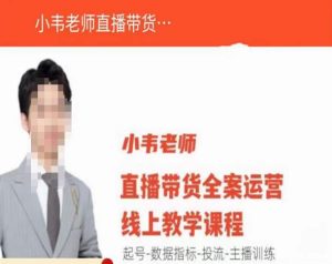 小韦老师直播带货运营线上教学,起号-数据指标-投流-主播训练-致富资源库