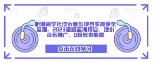 听潮阁学社汽水音乐项目实操课全流程,2023超级蓝海项目,汽水音乐推广,0粉丝也能做-致富资源库