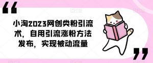 ​小淘2023网创类粉引流术，自用引流涨粉方法发布，实现被动流量-致富资源库