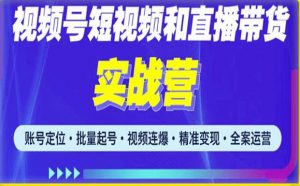 2023最新微信视频号引流和变现全套运营实战课程,小白也能玩转视频号短视频和直播运营-致富资源库