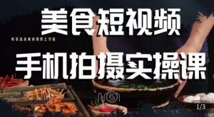 烁石·美食视频手机拍摄实操课,美食摄影理论、手机拍摄相关设置、剪辑调色、布光原理等内容-致富资源库