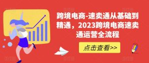 跨境电商-速卖通从基础到精通，2023跨境电商速卖通运营全流程-致富资源库
