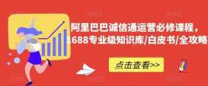 阿里巴巴诚信通运营必修课程，​1688专业级知识库/白皮书/全攻略-致富资源库