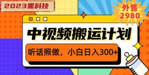 外面卖2980元2023黑科技操作中视频撸收益,听话照做小白日入300+-致富资源库