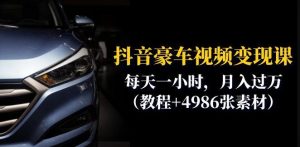抖音豪车视频变现分享课:每天一小时,月入过万(教程+4986张素材)-致富资源库