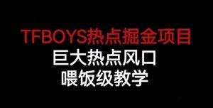 TFBOYS热点掘金项目,巨大热点风口,喂饭级教学-致富资源库