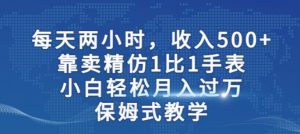 两小时,收入500+,靠卖精仿1比1手表,小白轻松月入过万!保姆式教学-致富资源库