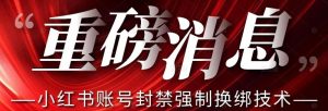 【最新】小红书账号封禁强制换绑技术可日赚300-致富资源库