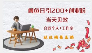 闲鱼精准引流创业粉,日引200+,当天见效,从此横着走-致富资源库
