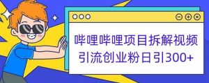 哔哩哔哩项目拆解引流创业粉日引300+小白可轻松上手【揭秘】-致富资源库