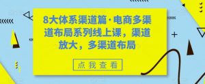 8大体系渠道篇·电商多渠道布局系列线上课，渠道放大，多渠道布局-致富资源库