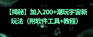 【揭秘】加入200+潮玩宇宙新玩法(附软件工具+教程)-致富资源库