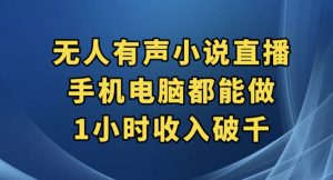 抖音无人有声小说直播，手机电脑都能做，1小时收入破千【揭秘】-致富资源库
