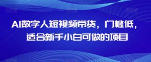 AI数字人短视频带货,门槛低,适合新手小白可做的项目-致富资源库