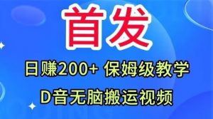 首发,抖音无脑搬运视频,日赚200+保姆级教学【揭秘】-致富资源库