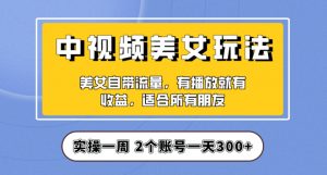实操一天300+，中视频美女号项目拆解，保姆级教程助力你快速成单！【揭秘】-致富资源库