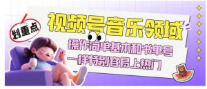 视频号音乐领域项目玩法，操作简单基本和书单号一样，特别容易上热门【揭秘】-致富资源库