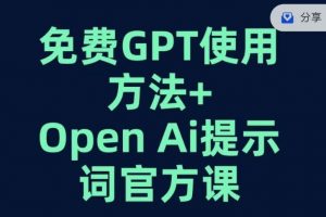 免费GPT+OPEN AI提示词官方课-致富资源库