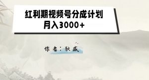 外面收费1980的红利期视频号分成计划2.0版本教学【揭秘】-致富资源库