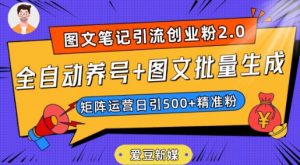 爱豆新媒:全自动养号+图文批量生成,日引500+创业粉(抖音小红书图文笔记2.0)-致富资源库