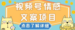 视频号情感文案项目，简单操作，新手小白轻松上手日入200+【揭秘】-致富资源库