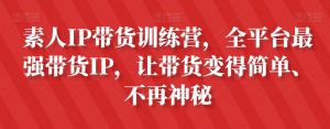 素人IP带货训练营，全平台最强带货IP，让带货变得简单、不再神秘-致富资源库