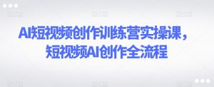 AI短视频创作训练营实操课,短视频AI创作全流程-致富资源库