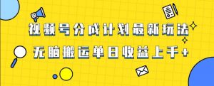 视频号最新爆火赛道玩法,只需无脑搬运,轻松过原创,单日收益上千【揭秘】-致富资源库