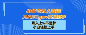 小红书无人直播月入30gmv实操教学,月入上w不是梦,小白轻松上手【揭秘】-致富资源库