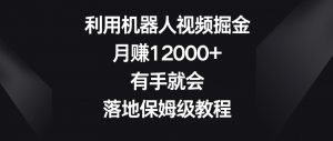 利用机器人视频掘金，月赚12000+，有手就会，落地保姆级教程【揭秘】-致富资源库