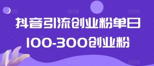 抖音引流创业粉单日100-300创业粉【揭秘】-致富资源库