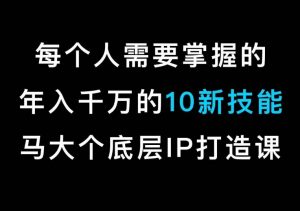 马大个的IP底层逻辑课,每个人需要掌握的年入千万的10新技能,约会底层IP打造方法!-致富资源库