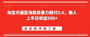 淘宝天猫蓝海类目暴力赔付3.0，懒人上手日收益500+【仅揭秘】-致富资源库