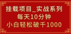 挂载项目,小白轻松破1000,每天10分钟,实战系列保姆级教程【揭秘】-致富资源库
