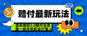 超级维权2.0全新玩法，2024赔付全思路职业打假一部手机搞定【仅揭秘】-致富资源库