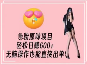 男粉原味项目，轻松日赚800+，无脑操作也能直接出单【揭秘】-致富资源库