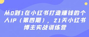 从0到1在小红书打造赚钱的个人IP(第四期),21天小红书博主实战训练营-致富资源库