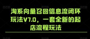淘系向量召回信息流闭环玩法V7.0,一套全新的起店流程玩法-致富资源库