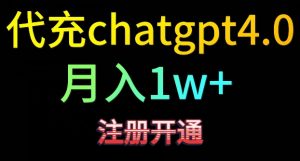 代充chatgpt4，日入500+，精准引流，暴力变现【揭秘】-致富资源库