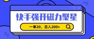 信息差赚钱项目，快手强开磁力聚星，一单20，日入200+【揭秘】-致富资源库