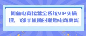闲鱼电商运营全系统VIP实操课，1部手机随时随地电商卖货-致富资源库