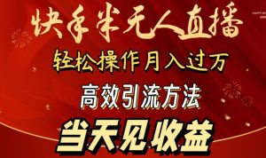 2024快手半无人直播,简单操作月入1W+ 高效引流当天见收益【揭秘】-致富资源库