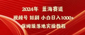 2024年视频号短剧新玩法小白日入1000+保姆级落地实操教程【揭秘】-致富资源库
