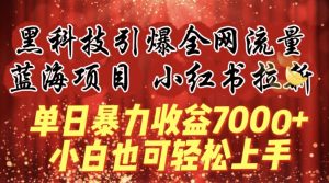 蓝海项目!黑科技引爆全网流量小红书拉新,单日暴力收益7000+,小白也能轻松上手【揭秘】-致富资源库