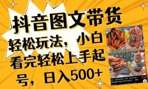 抖音图文带货已过时?那你不如仔细看看这个,小白看完轻松上手起号,日入500+不是梦【揭秘】-致富资源库