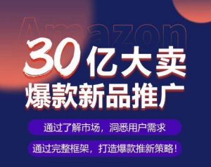 亚马逊·30亿大卖爆款新品推广,可复制、全程案例实操的爆款推新SOP-致富资源库