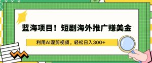 蓝海项目!短剧海外推广赚美金，利用AI混剪视频，轻松日入300+【揭秘】-致富资源库