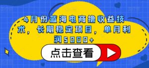 4月份蓝海电商撸收益技术，长期稳定项目，单月利润5000+【揭秘】-致富资源库